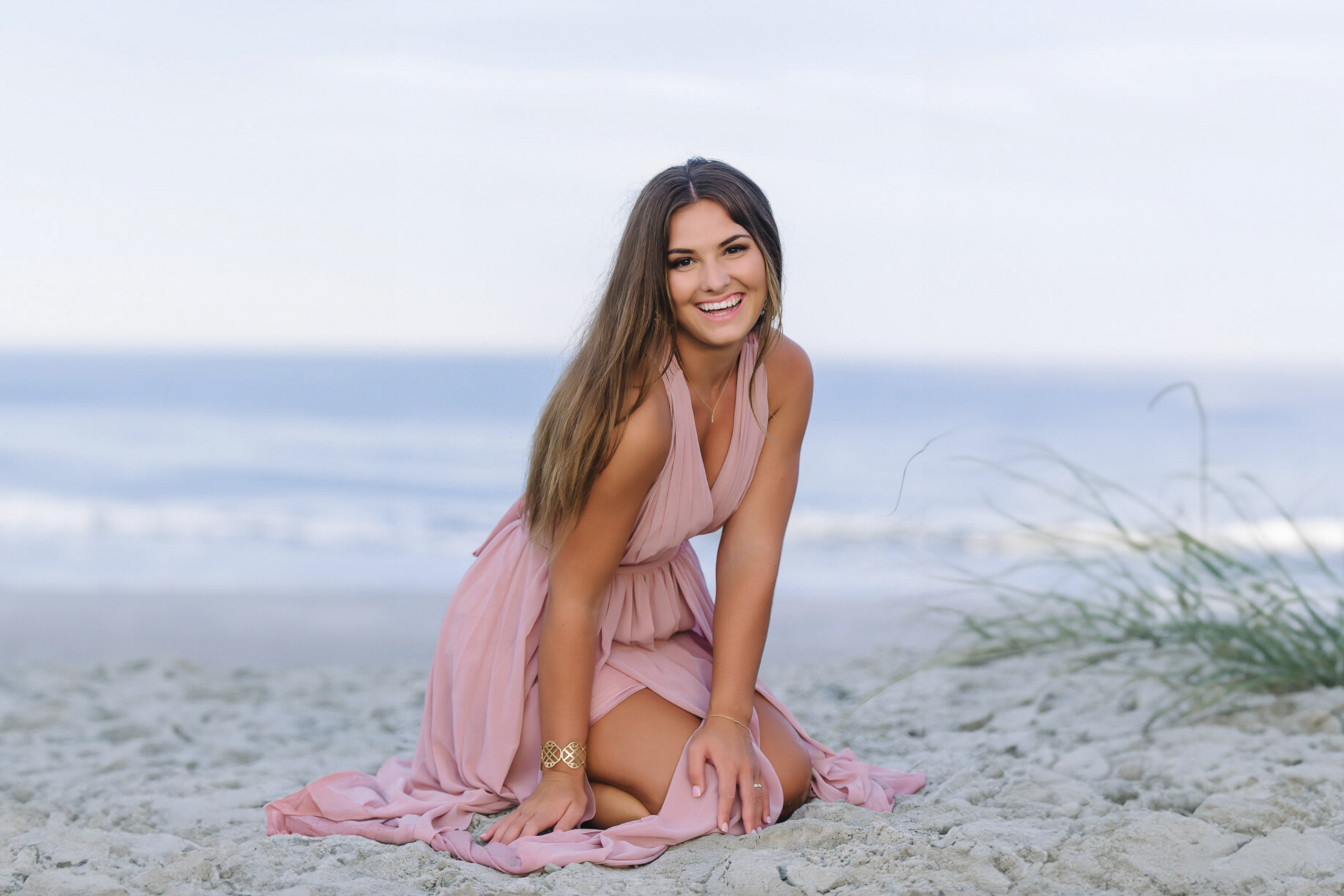 High school senior portrait on the beach in Myrtle Beach SC