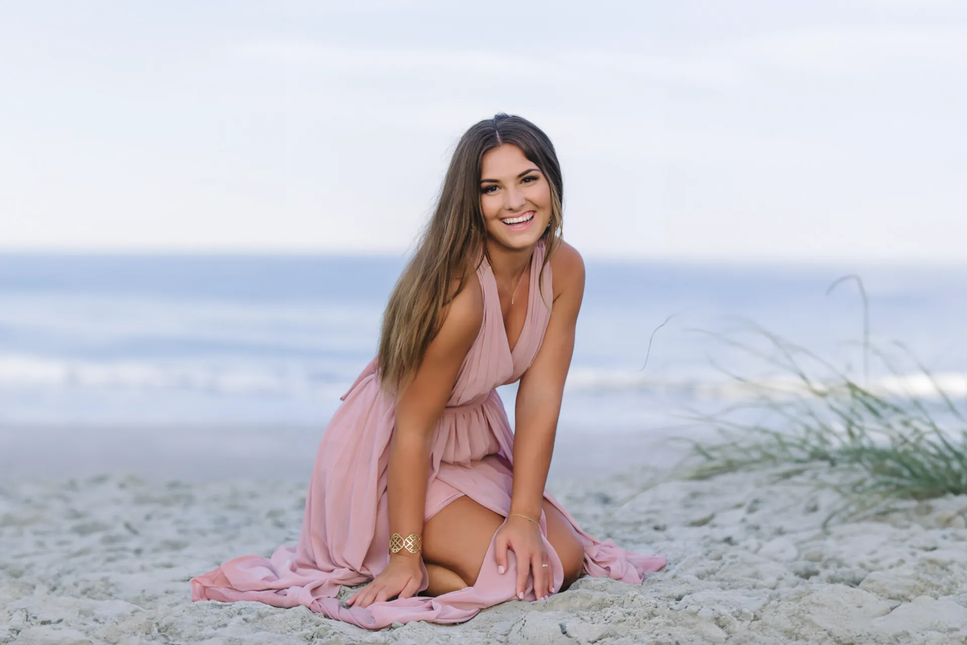 High school senior portrait on the beach in Myrtle Beach SC