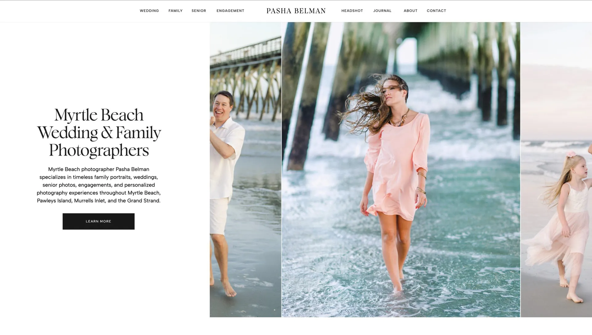 A Myrtle Beach photography studio website, designed and built by Belman & Co.